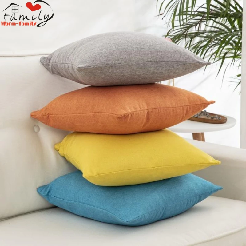 Solid Color Velvet Cushion Cover Candy Color Pillow Cover For Sofa Office Waist Back Cover Home Decorative Pillowcase 45x45 1pc