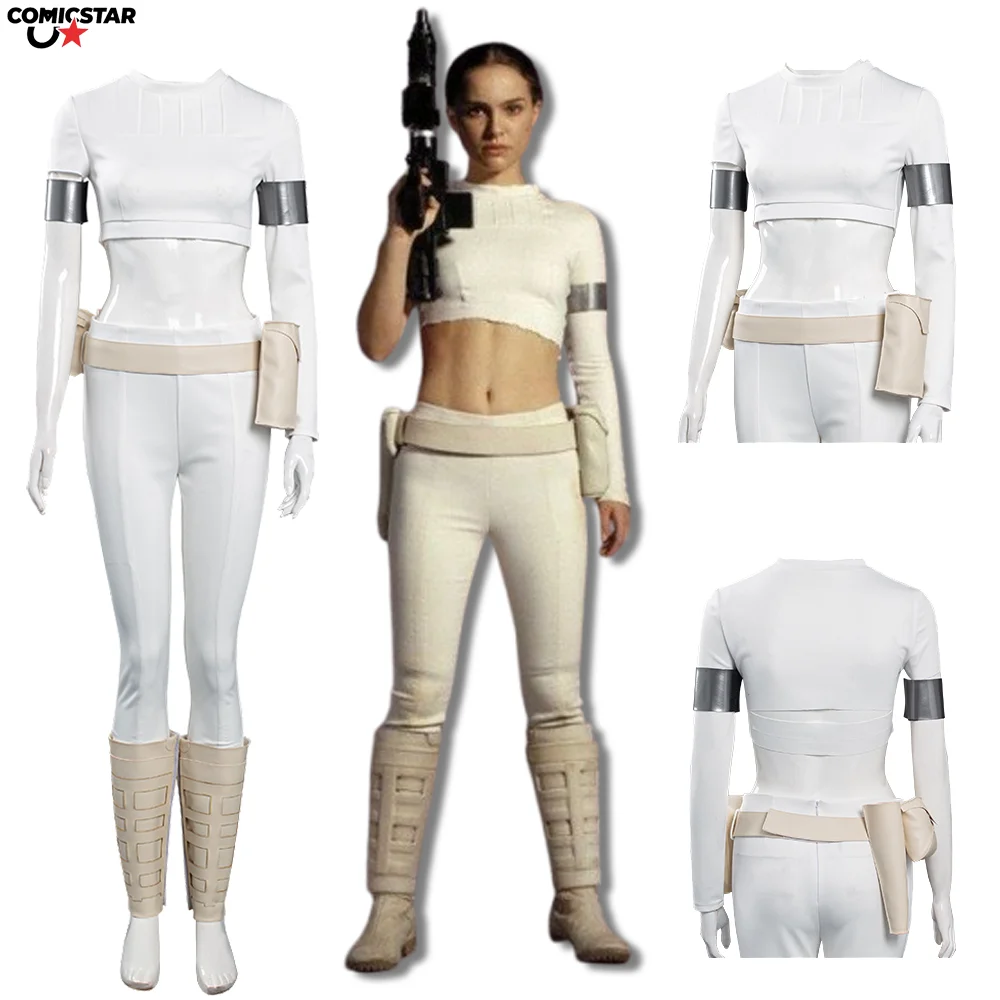 

Падме Косплей Амидала Космическая Битва Костюм Для Ролевых Игр Белые Топы Брюки Комплект Пояс Хэллоуин Карнавальные Вечерние Наряды Маскировка