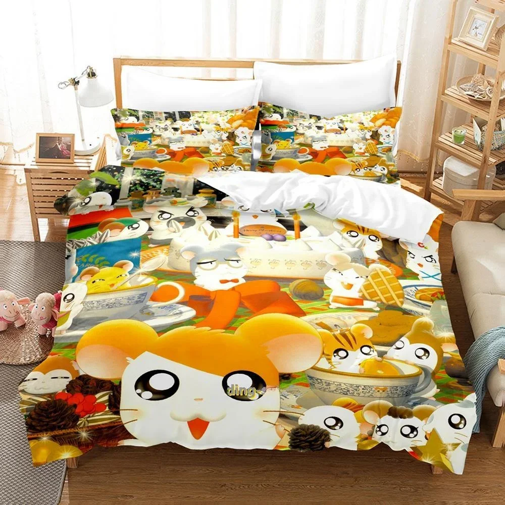 New Hamtaro Bedding Set Single Twin Full Queen King Size Bed Set Adult Kid Bedroom Duvet cover Sets 3D Print Anime Bed Sheet set