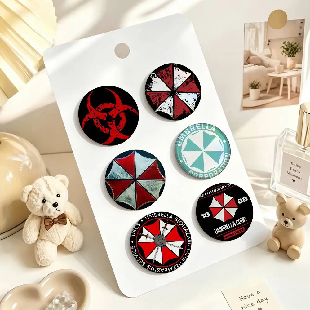 Game R-Resident E-Evil  25mm 32mm 44mm 58mm Anime Badges Brooches DIY Pins Decorations Birthday Gifts