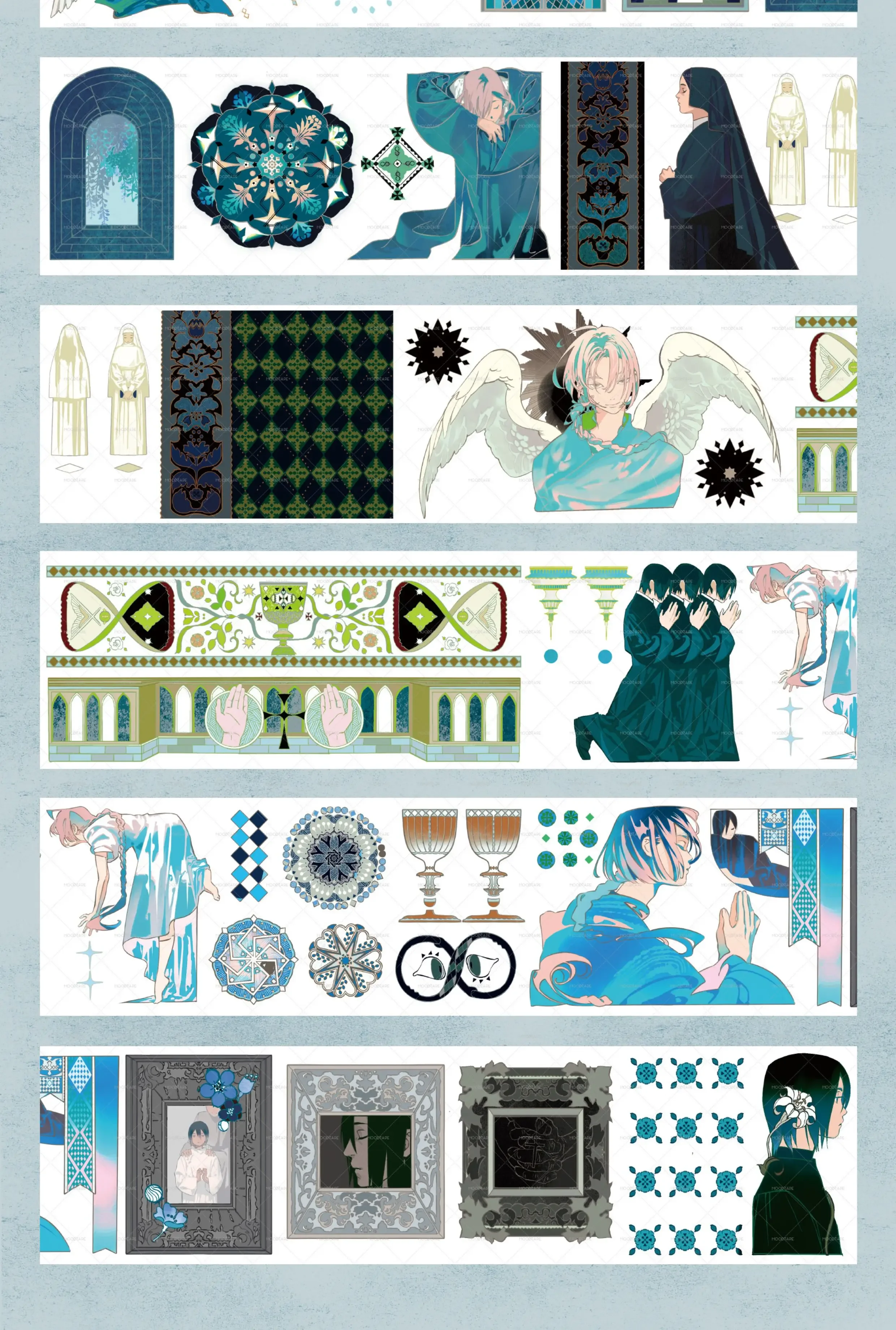 1 Loop Blue and Angel Washi Masking Tape PET