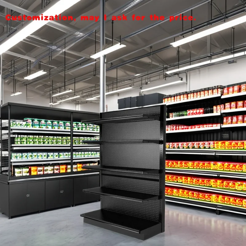 

custom.Convenience Grocery Office Supply Retail Gondola Shelving Wall Display with 5 Cosmetic Store Display Shelves Black Single