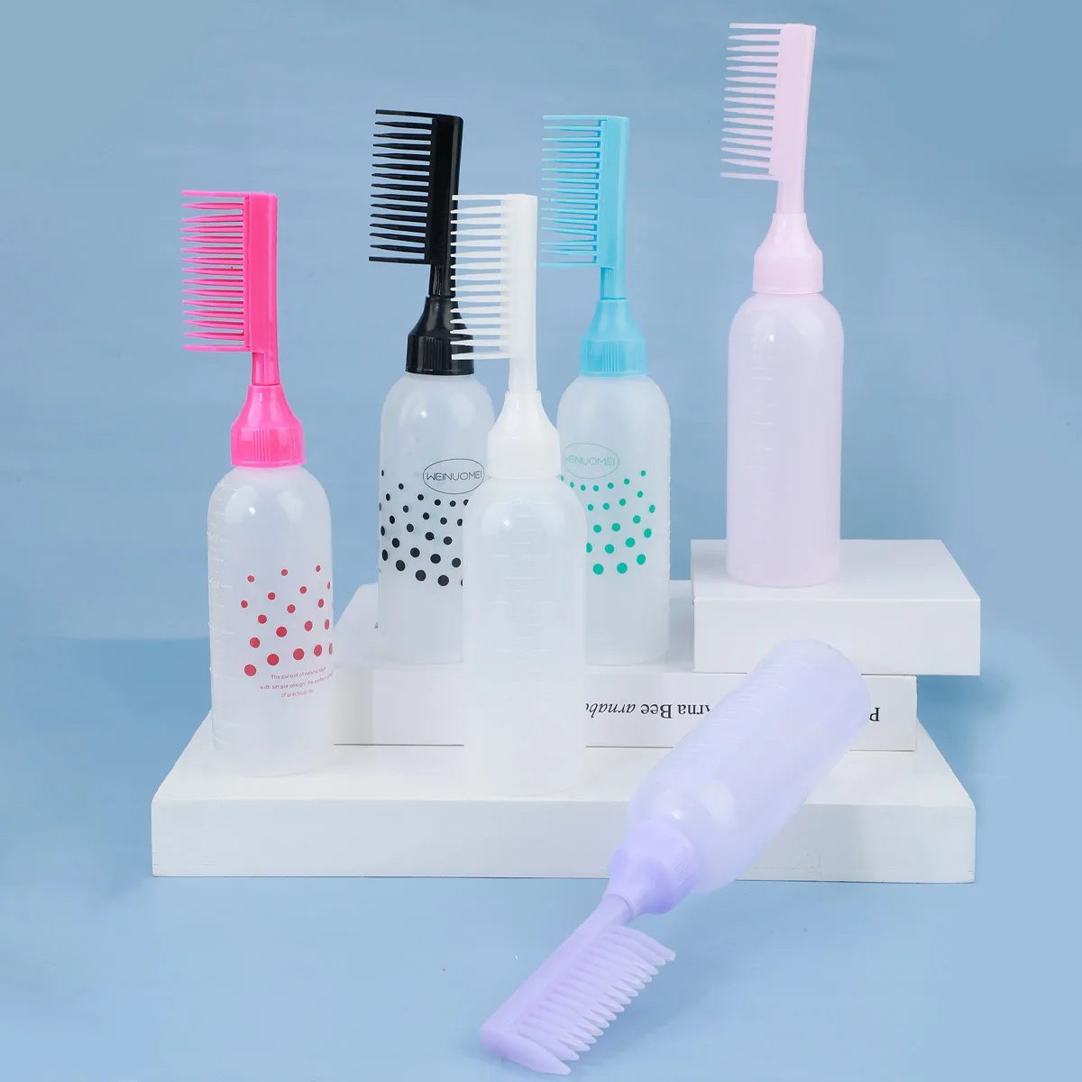 1Pc 60z Professional Hairdressing Hair Coloring Salon Dyeing Comb Bottle Empty Applicator Bottle Barbershop Styling Dye Supply