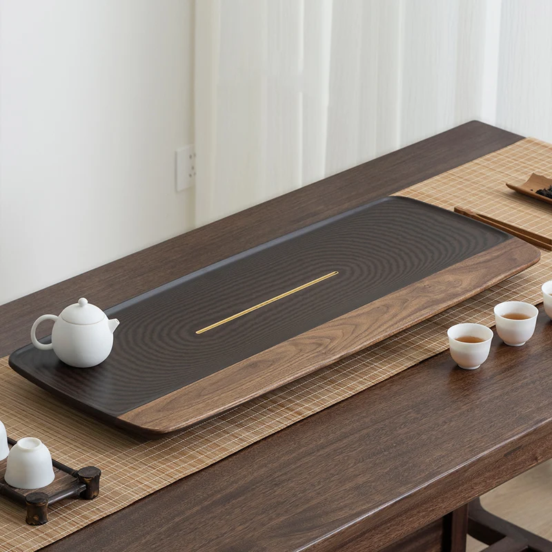 

Chinese Walnut Tea Tray Plate Kitchen Rectangle Vintage Living Room Tea Tray Coffee Coasters Bandeja Madera Home Decorationgs