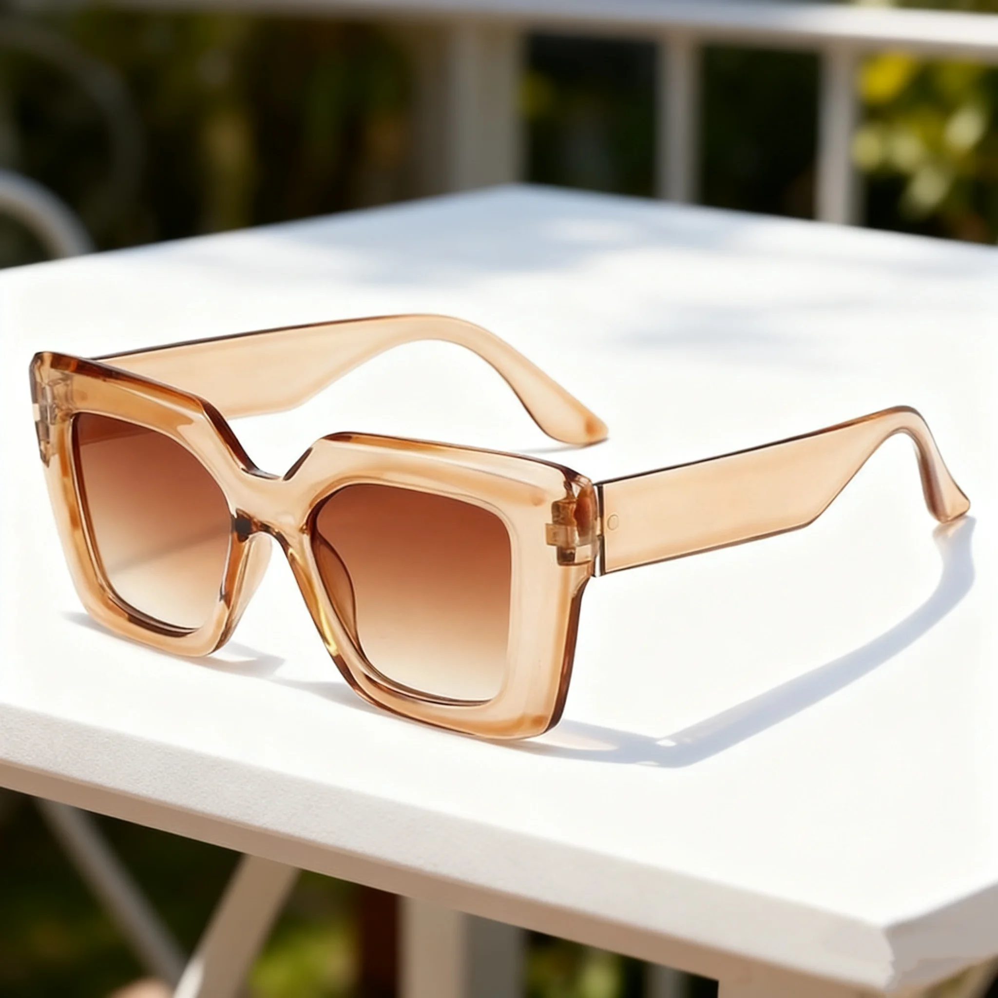 

2025 New Fashionable Personalized Thick Frame Women's Sunglasses Retro Neutral Street Photography UV400 Sunscreen Glasses