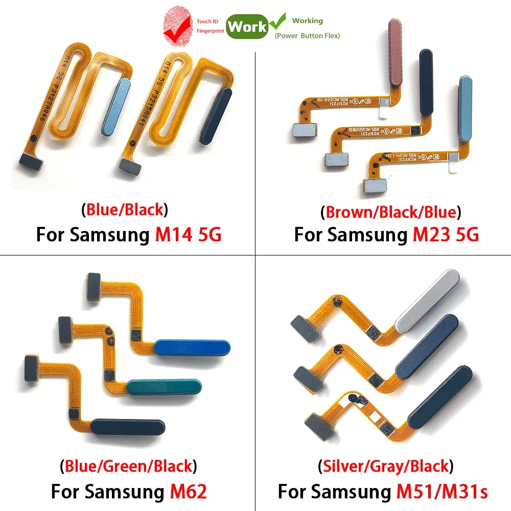 НОВЫЙ протестирован для Samsung M14 M23 5G M51M31S M62, датчик отпечатков пальцев, сканер Touch ID, кнопка «Домой», гибкий кабель