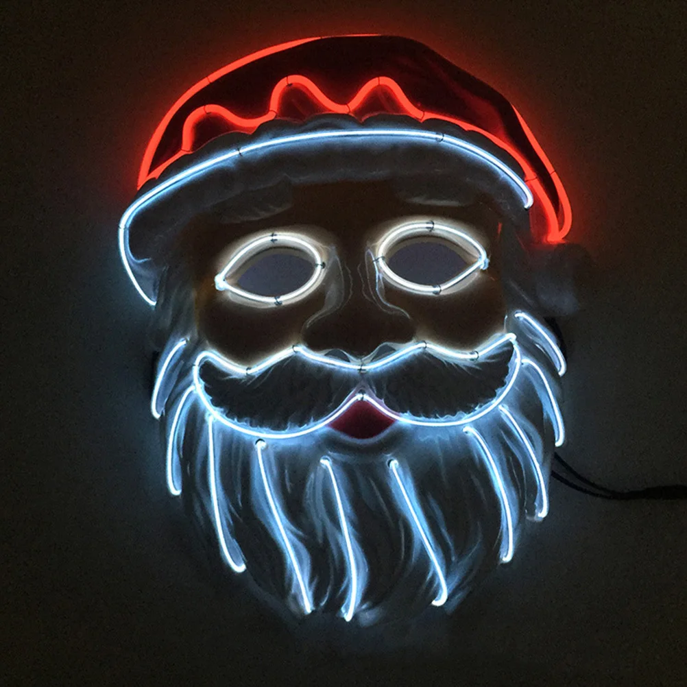 

1Pcs Santa Claus Luminous Mask Christmas Party Glowing Face Accessory Creative Festival Decor for Performance and Photo Activity