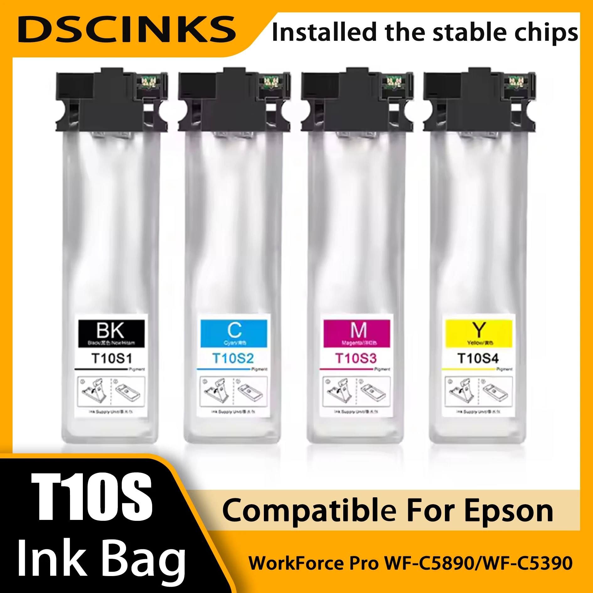60ml for Epson T10S1 T10S2 T10S3 T10S4 Compatible ink cartridge for Epson WorkForce Pro WF-C5890 WF-C5390 Australia printer