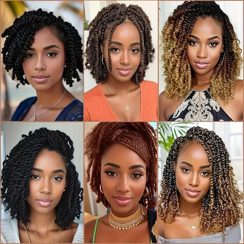 6 قطع من وصلات الشعر الاصطناعية الناعمة الأفرو تويست للنساء - شعر تجديل كينكي مارلي، 8 خيوط لكل منها لوكس وتقلبات العاطفة