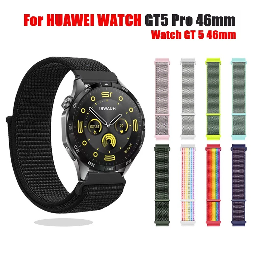 

Нейлоновый Ремешок Для Huawei GT5/5 Pro 46 мм, спортивный браслет Correa для Huawei Watch GT4/5 46 мм, ремешок для GT 5 Pro 46 мм GT 3/4