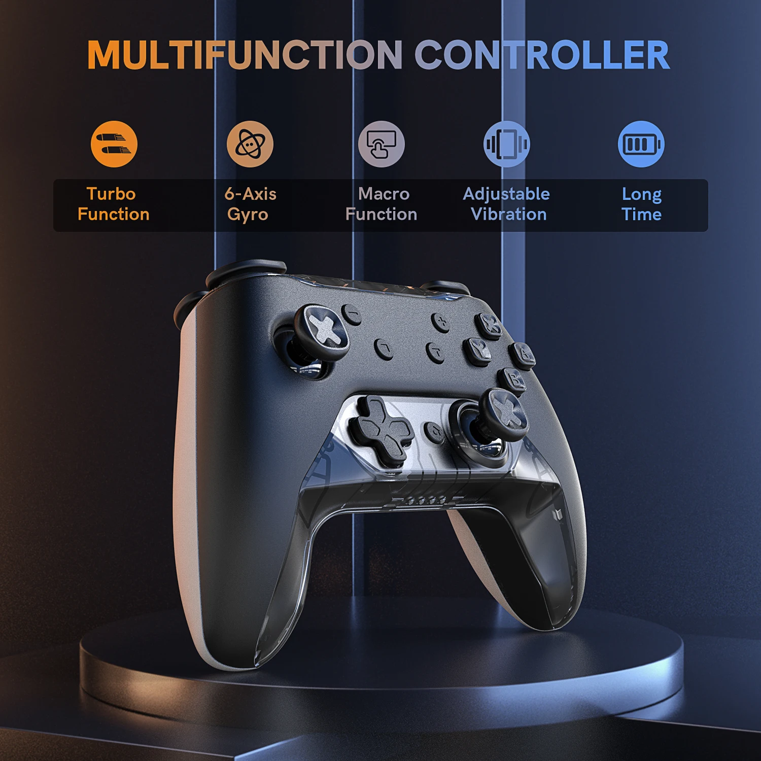 Wireless Pro Controller Compatible for Nintendo Switch/Lite/OLED,Switch Controller Support LED Light/6-Axis/Turbo/Dual Vibration