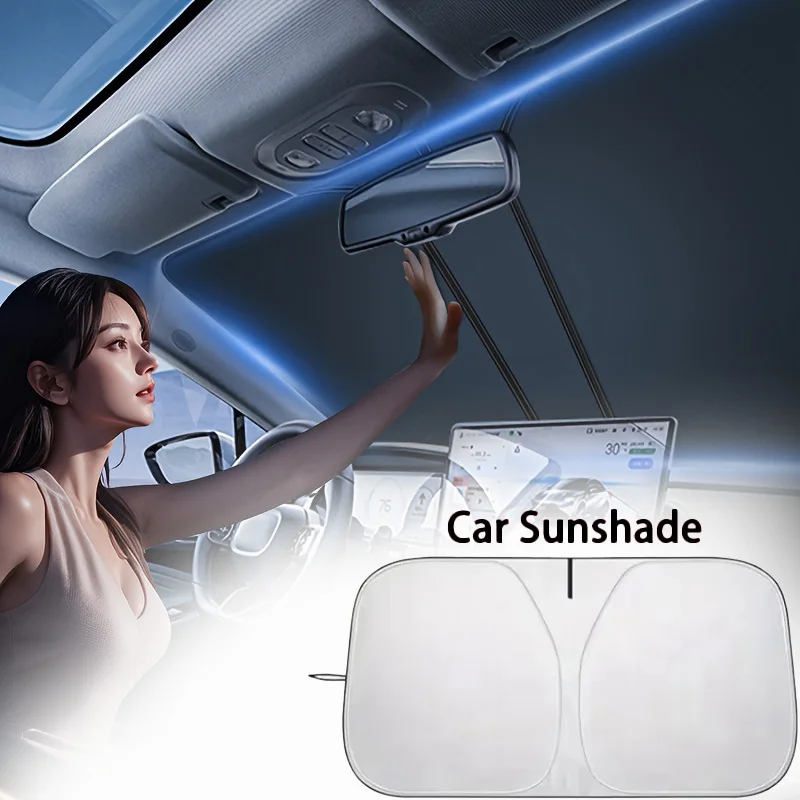 Universal Full Blackout Car Front Sun Shade Foldable Active Heat Dissipation Anti-UV Sun Shield for Sedan SUV MPV Accessories