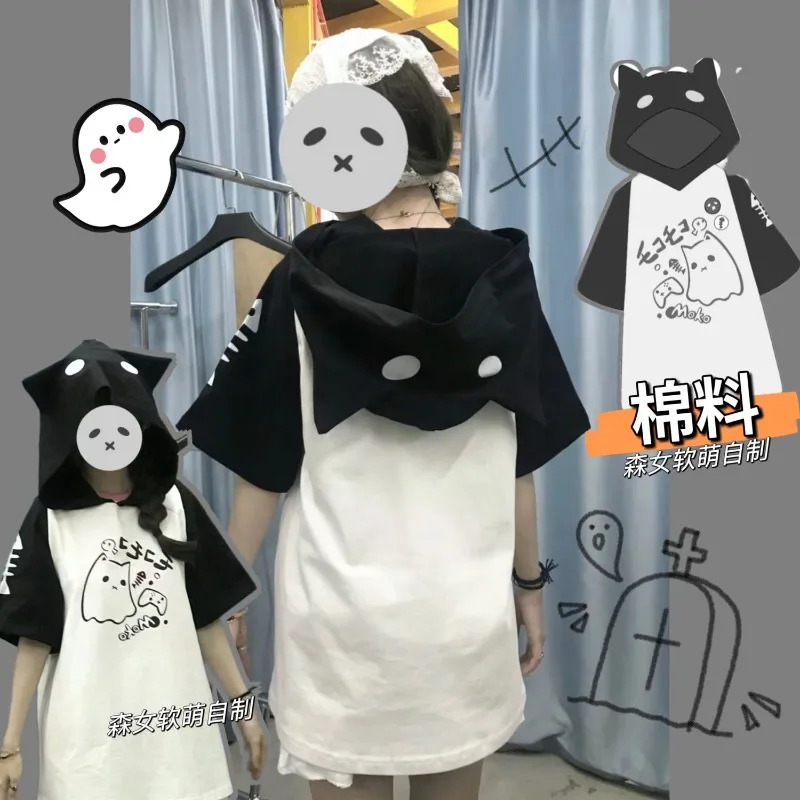 

Футболки с графическим рисунком Kawaii Одежда Женская одежда Harajuku Эстетическая одежда Куртка с капюшоном Camisetas Повседневная японская каваи