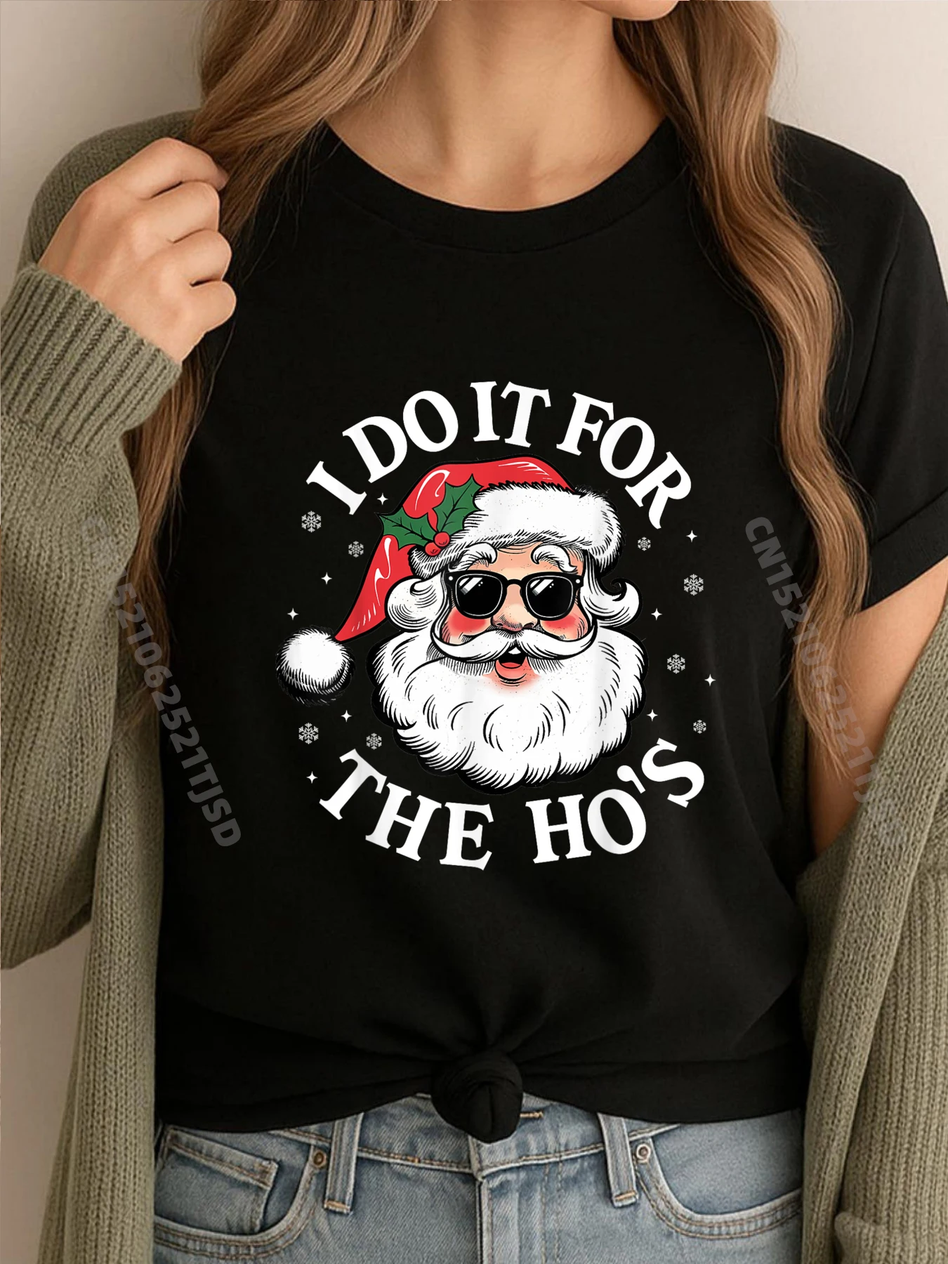 

Я делаю это для Хо, необычная рождественская женская брендовая одежда Санта-Клауса, футболки высокого качества, потертые рождественские футболки