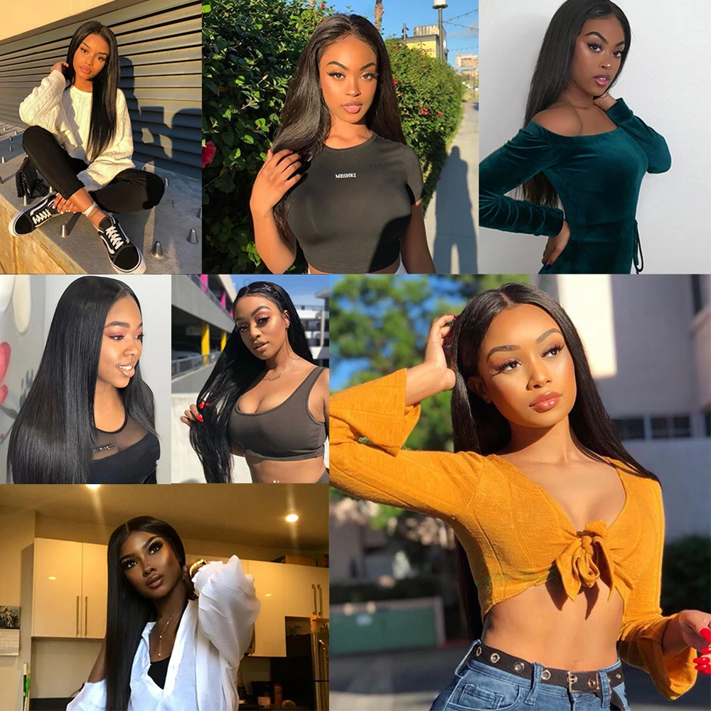 13x4 13x6 HD Full Lace Frontal Wigs For Women Natural Colored Straight Lace Front Wigs 44 46 Inch Straight Human Hair Wigs