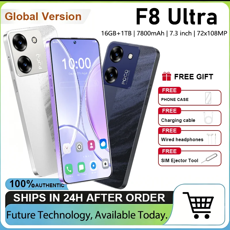 F8 Ultra Smartphone Review: 7.3" HD Display & 7800mAh Specs