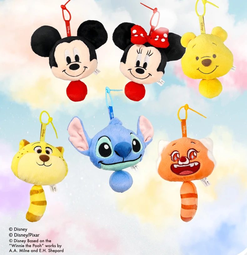 

Disney Plush Mirror Keychain - Cute Portable Hanging Ornament for Bags Luggage Gift, Disney Characters Collectible Accessories