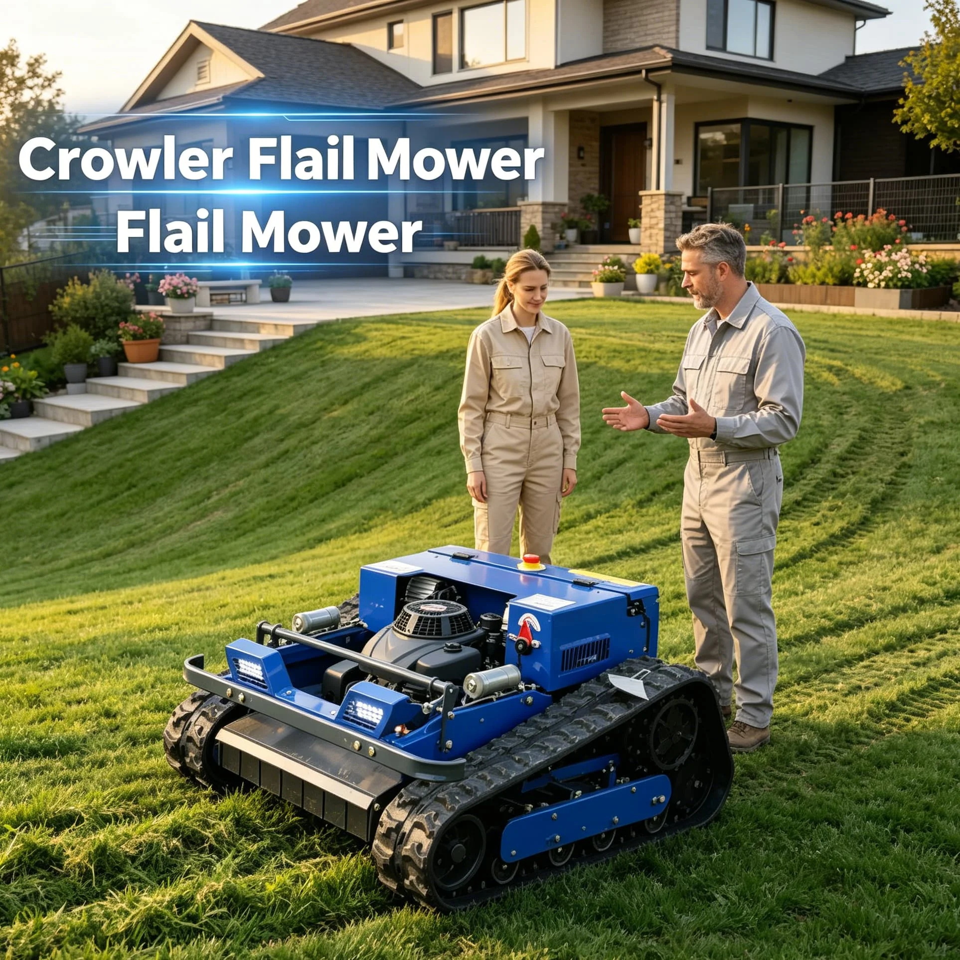 Customized Self Propelled Petrol wireless Lawn Mower, Remote Control Flail Mower Designed For Efficient Grass Trimming Work