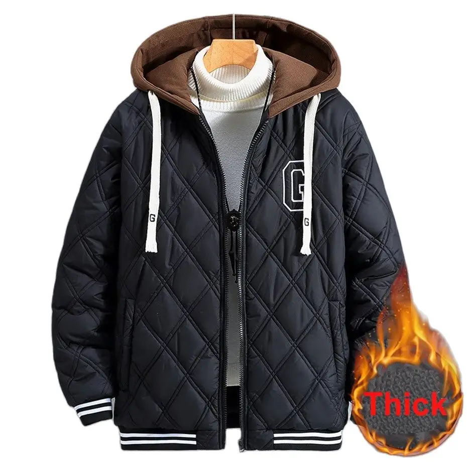 160KG Winter Thick Warm Jacket Coat Men Parkas Plus Size 10XL 11XL Fashion Casual Hooded Patchwork Jacket Male Thick Outerwear