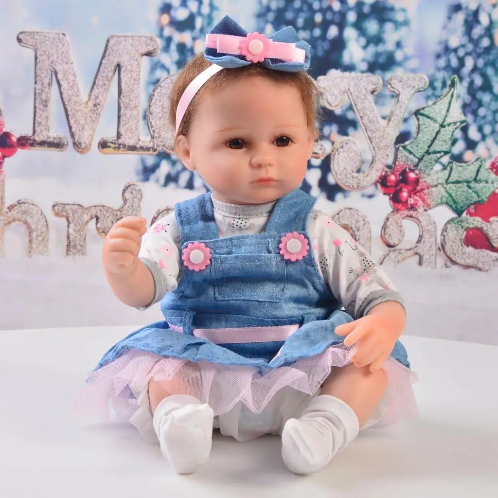 Stylish Doll Dress Headwear Pants Socks Suit for Newborn Girl Dolls Clothes Accessories -Pink