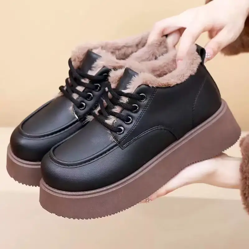 

New Winter Height Increasing Women's Shoes Outdoor Warm Snow Boots Comfortable Cotton Shoes Soft Soled Non Slip Women's Boots