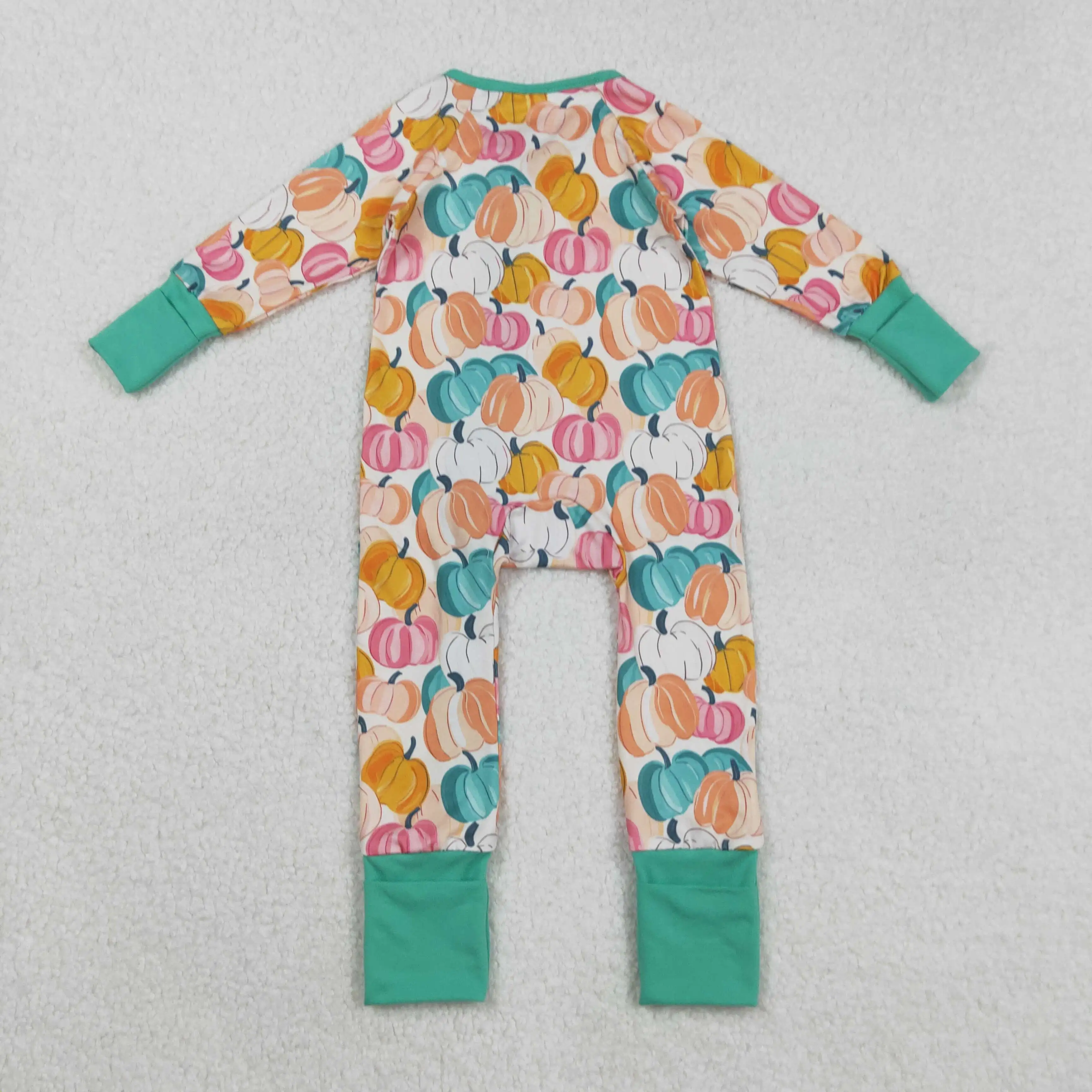 Baby Junge Kürbis Print Reißverschluss Sleeper Strampler Kleinkind Langarm Einteiler Herbstkleidung Weiche Baumwolle Thanksgiving Babykleidung