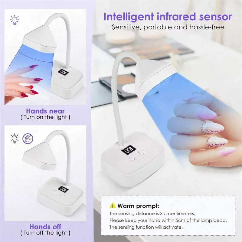 

Rechargeable Wireless Gel Nail UV LED Lamp Curing Machine, Professional Gel Nail Lamp, Mini Nail Dryer