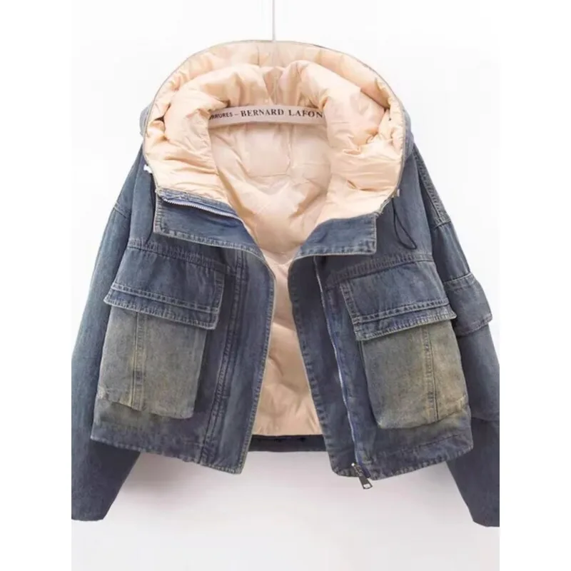 Women's Clothing Casual Loose Plus Size Coats Winter New Hooded Fleece Warm Thickened Cotton Coat Women Vintage Jackets