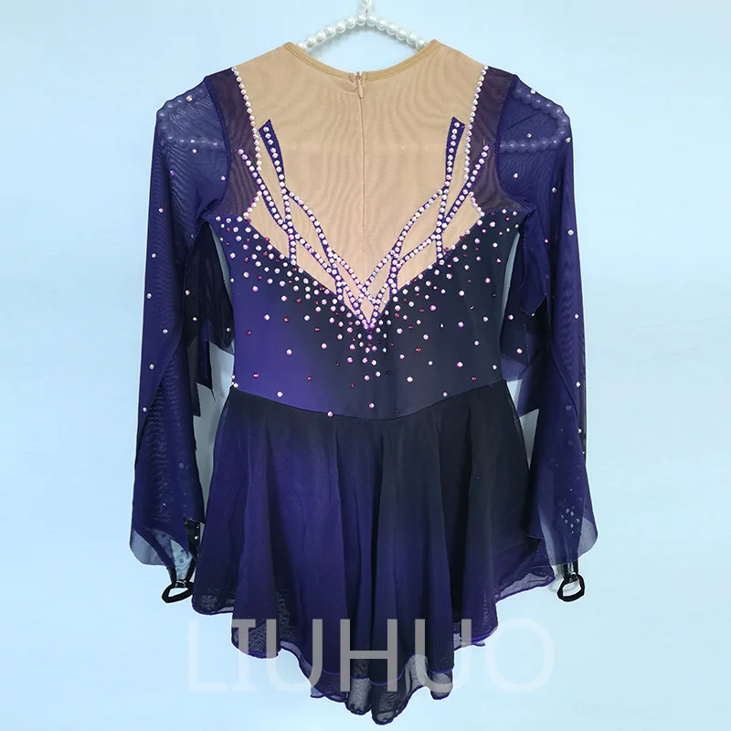 LIUHUO Figure Skating Performance Clothing Customized Skating Grading Clothing Children\'s Performance Clothing Purple