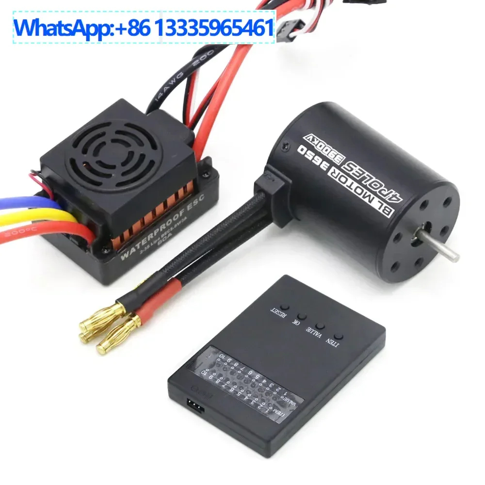 

3650 3900KV бесщеточный двигатель + 60A бесщеточный ESC + карта программирования RC модель автомобиля аксессуары водонепроницаемый набор