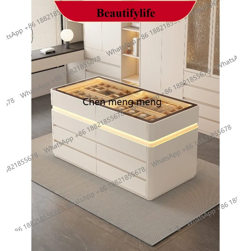 Gioielli minimalisti italiani Nakajima Bancone guardaroba Vetrina per camera da letto Semplice cassettiera bifacciale