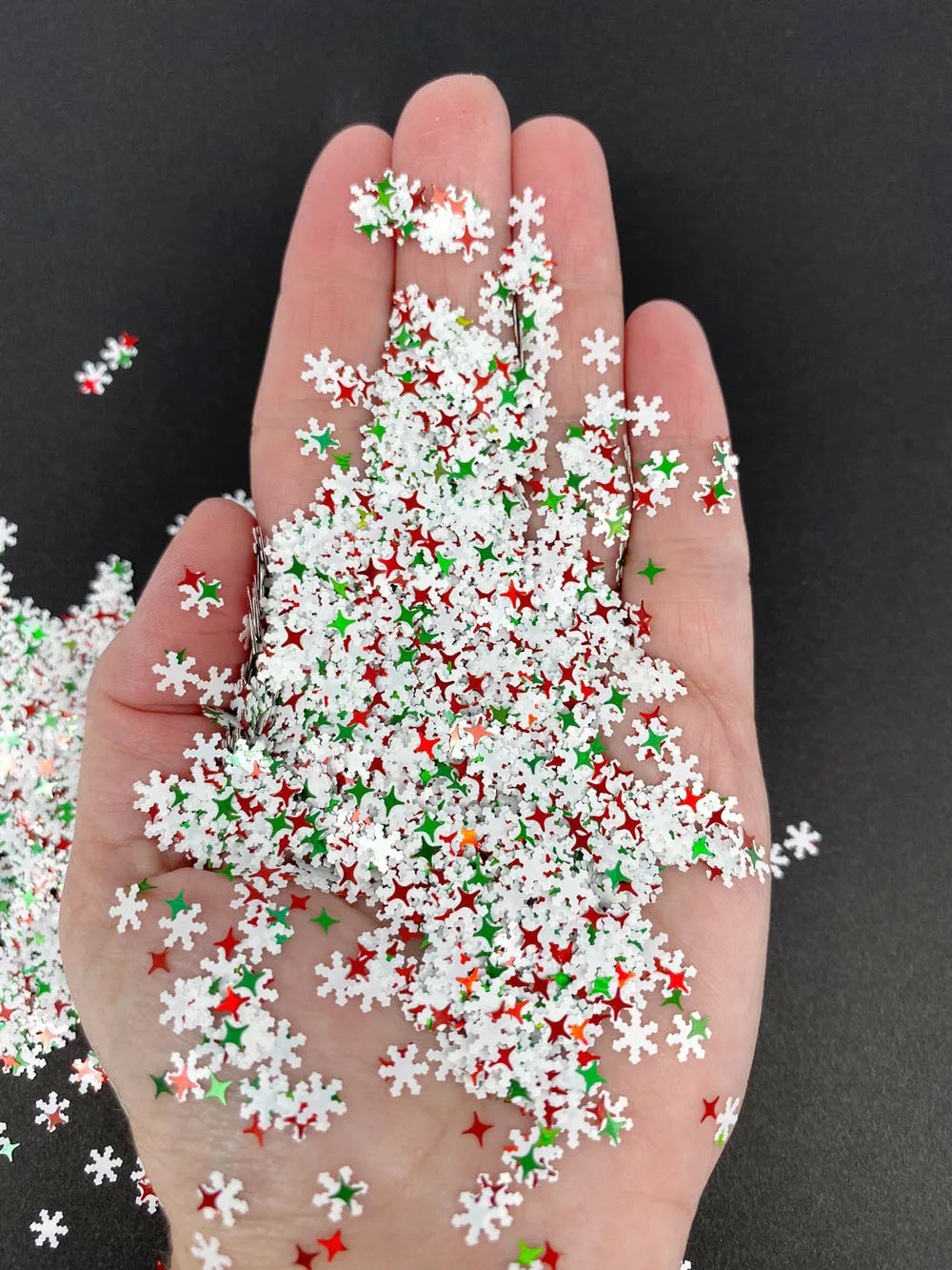 50g Christmas Nail Glitter Sequins Sparkly Hexagon Snowflake Shapes Nail Art Decoration Holographic Confetti Sequin For Xmas #4#