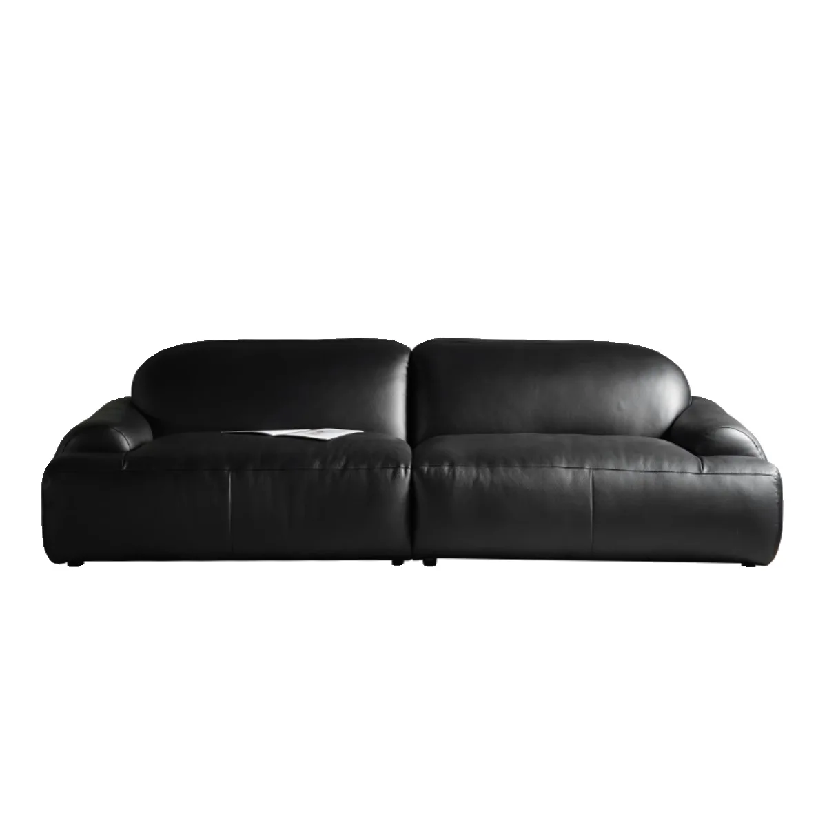 Leather sofa first layer cowhide small apartment living room straight row