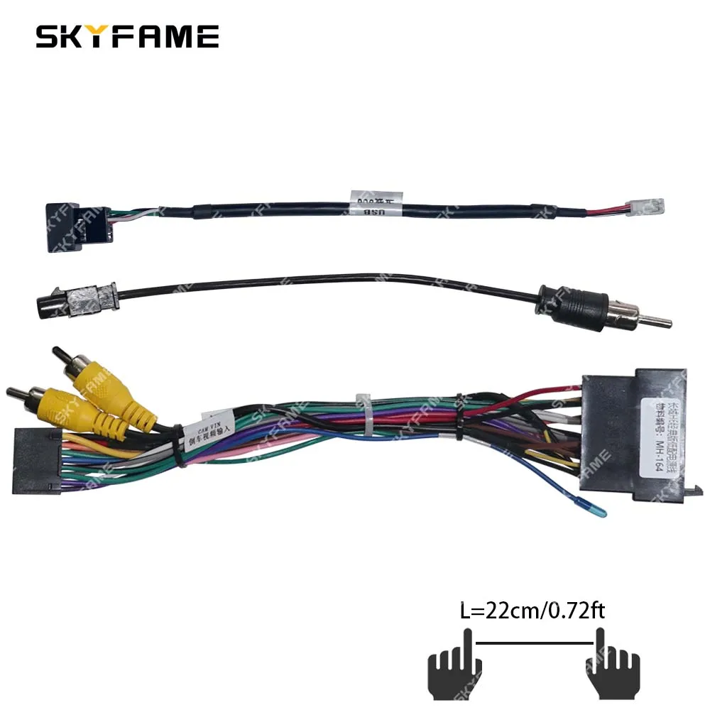 SKYFAME سيارة 16pin الأسلاك تسخير محول فك أندرويد راديو كابلات الطاقة للجدار العظيم هافال H6
