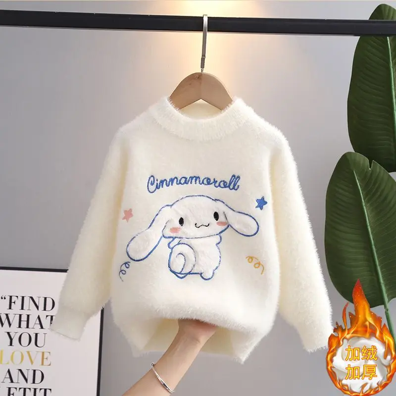 Cartoon Disney Cinnamoroll cute girls autumn and winter comfortable and stylish versatile knitted thick sweater bottoming shirt