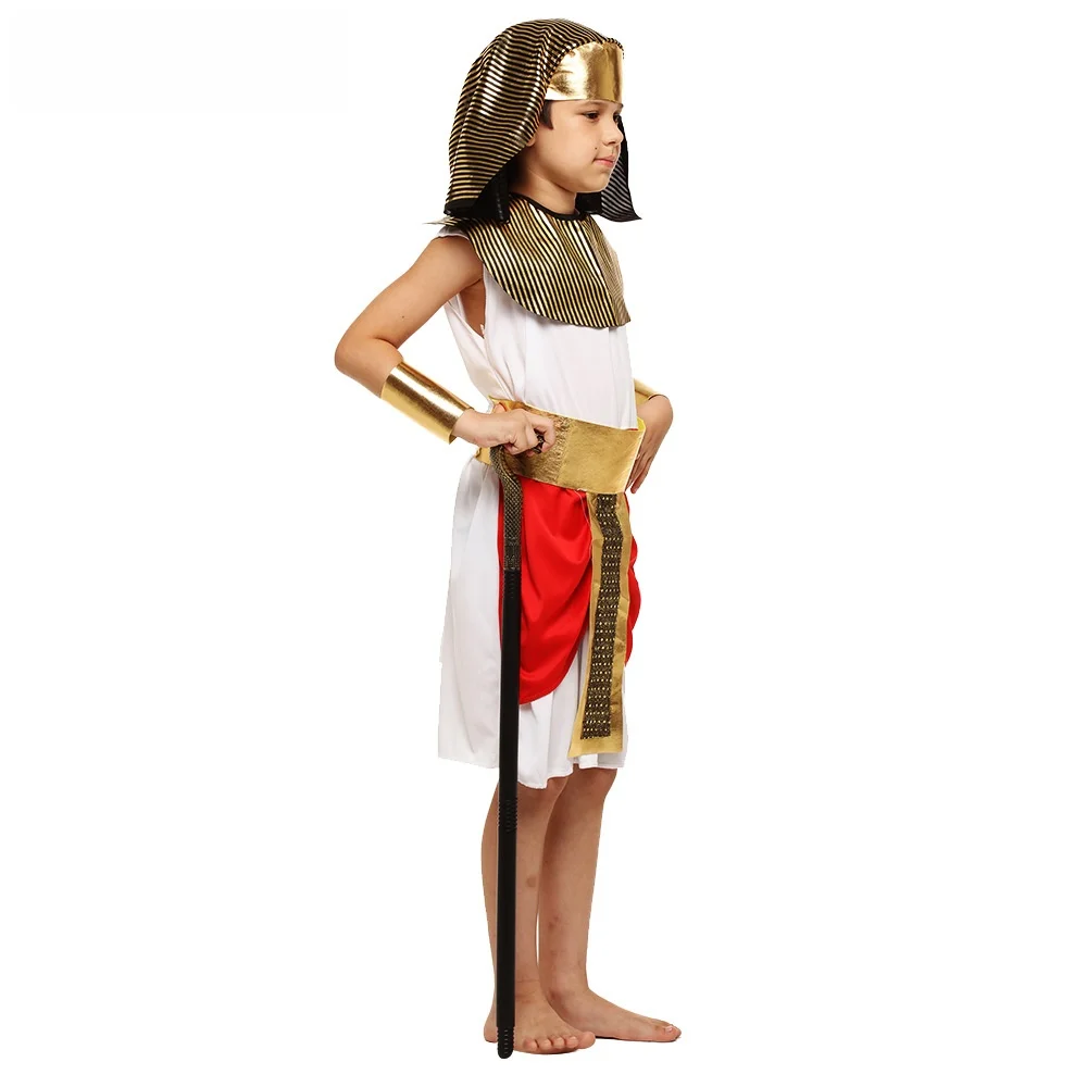 زي تنكري للأولاد على شكل الأمير فرعون بتنورة حمراء لحفلات الهالوين وعروض المسرح ولعب الأدوار زي ملك مصر القديمة لحفلات الأطفال #4