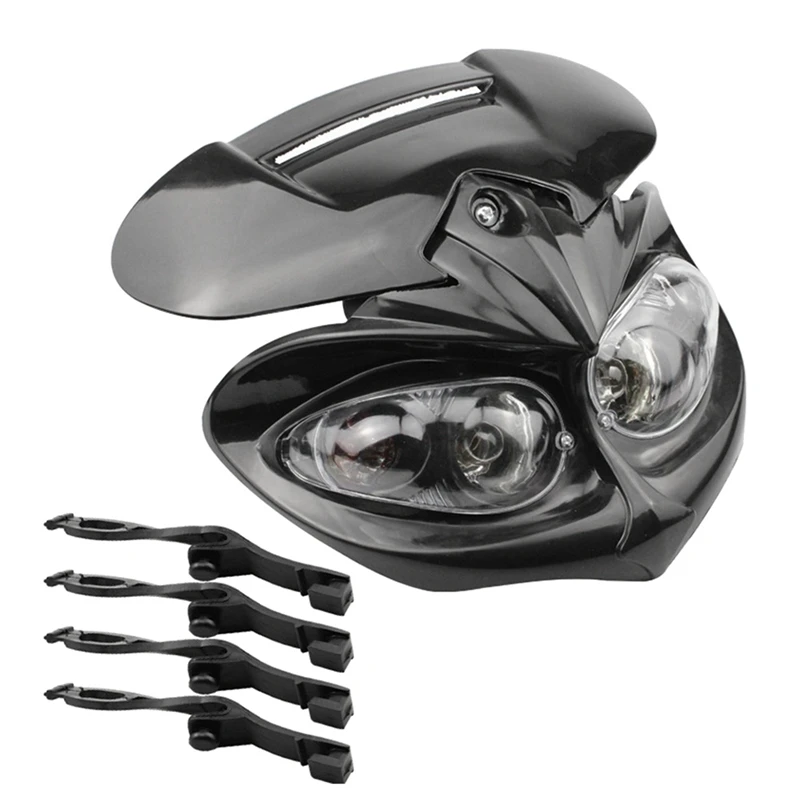 Fairing Head Light High / Low Beam Motorcycle Dual Headlight For F-Eagle Apollo 12V 35W Applicable Universal Motorcycles