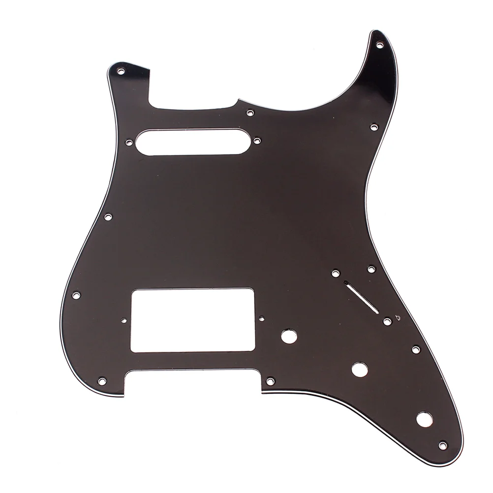 

Black PVC Pickguard Guitar Accessory Scratch Plate for Single 3Ply 28.4x22.5cm 11 Screw Holes Guitar Part