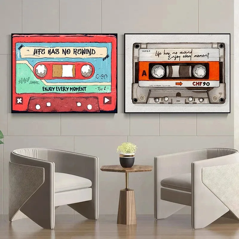 Colourful Creative Transparent Tape Cassette DJ Music Poster and Canvas Printing Wall Art Picture for Kid Living Room Home Decor