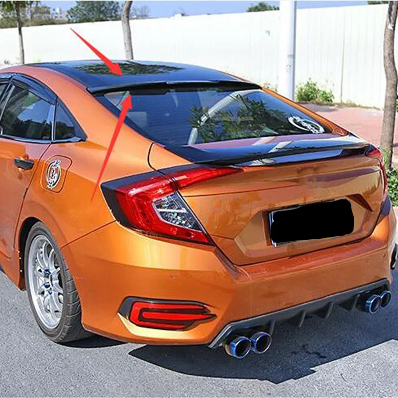 

For Civic Carbon Fiber Rear Roof Wing Spoiler Sedan 2015-2017 4Door Sedan M4 Styling