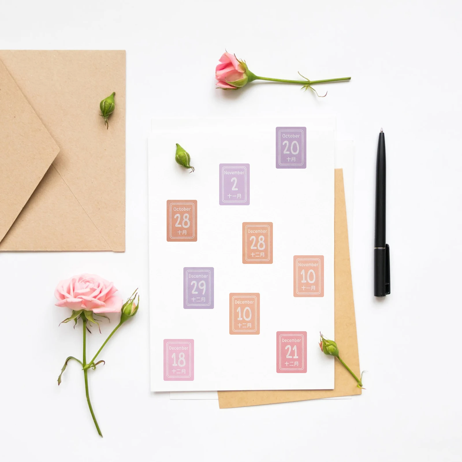 

Date Sticker 12 Sheets Notebook Planner Month Colorful Calendar Stickers Daily Compact Easy Longlasting Functional Scrapbooking