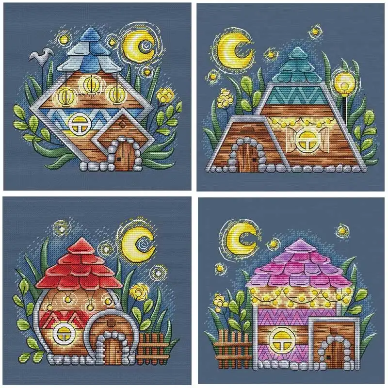 

Small House Patterns Counted Cross Stitch Sets 11CT 14CT DIY Handmade Wholesale Scenery Cross Stitch Kits Embroidery Needlework