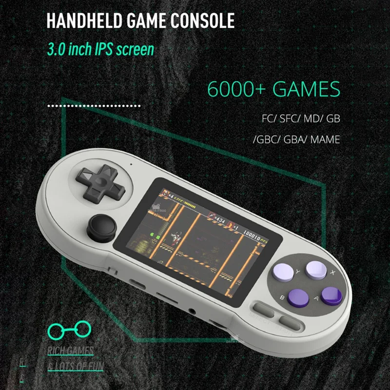 1Set SF2000 Handheld Game Console+Handle Built-In 6000 Games Mini 3 Inch Video Game Consoles Support AV Output