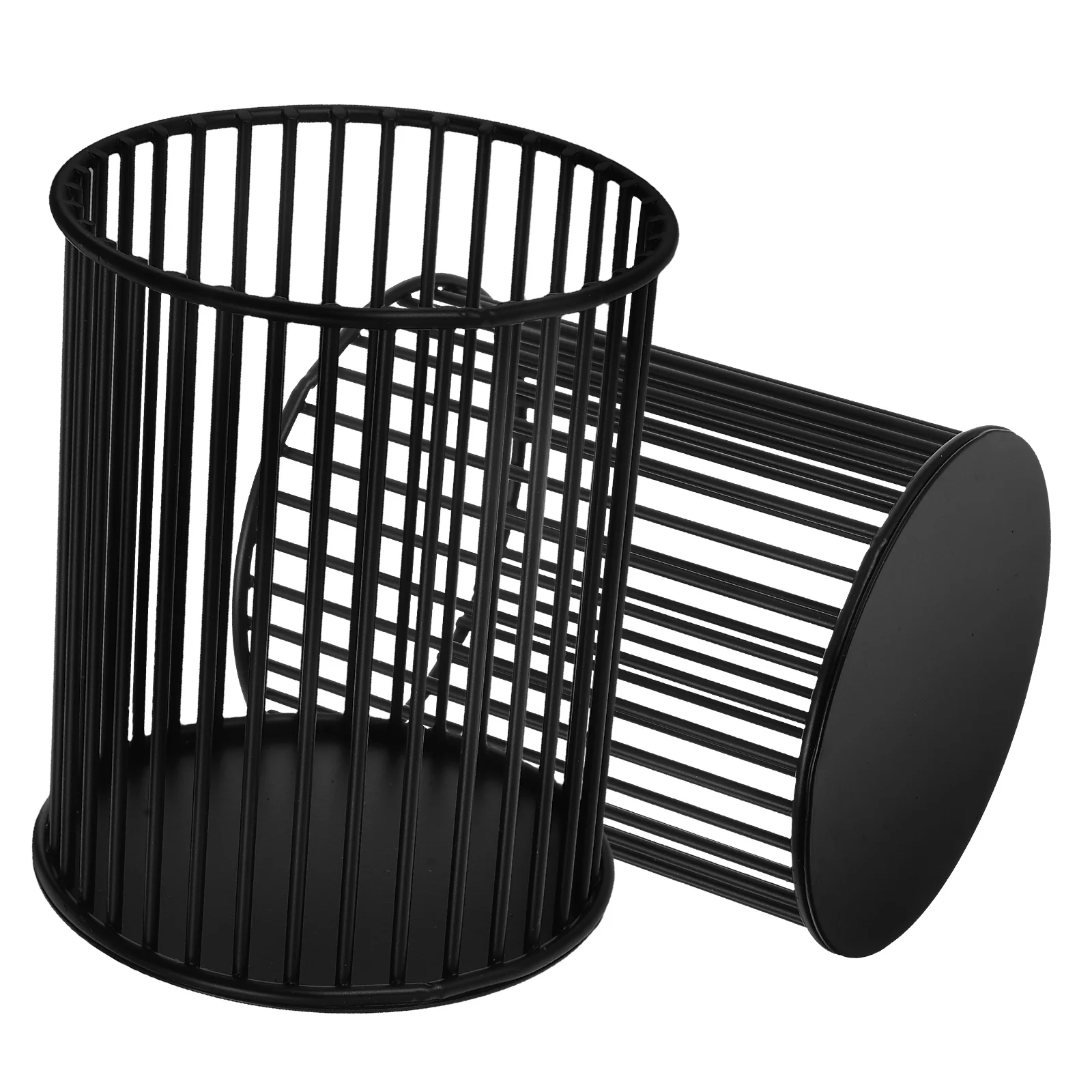 

2Pcs Metal Iron Pen Holder Desk ganizer Aesthetic Makeup Brush Storage Container Pencil Cup Classroom Office Supplies