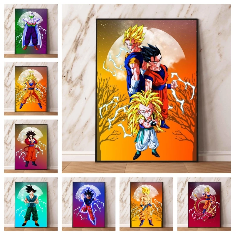 

Japanese Anime Canvas Painting Dragon Ball Goku Gohan Gotenks Anime Characters Decoration Gift Hd Print Art Painting