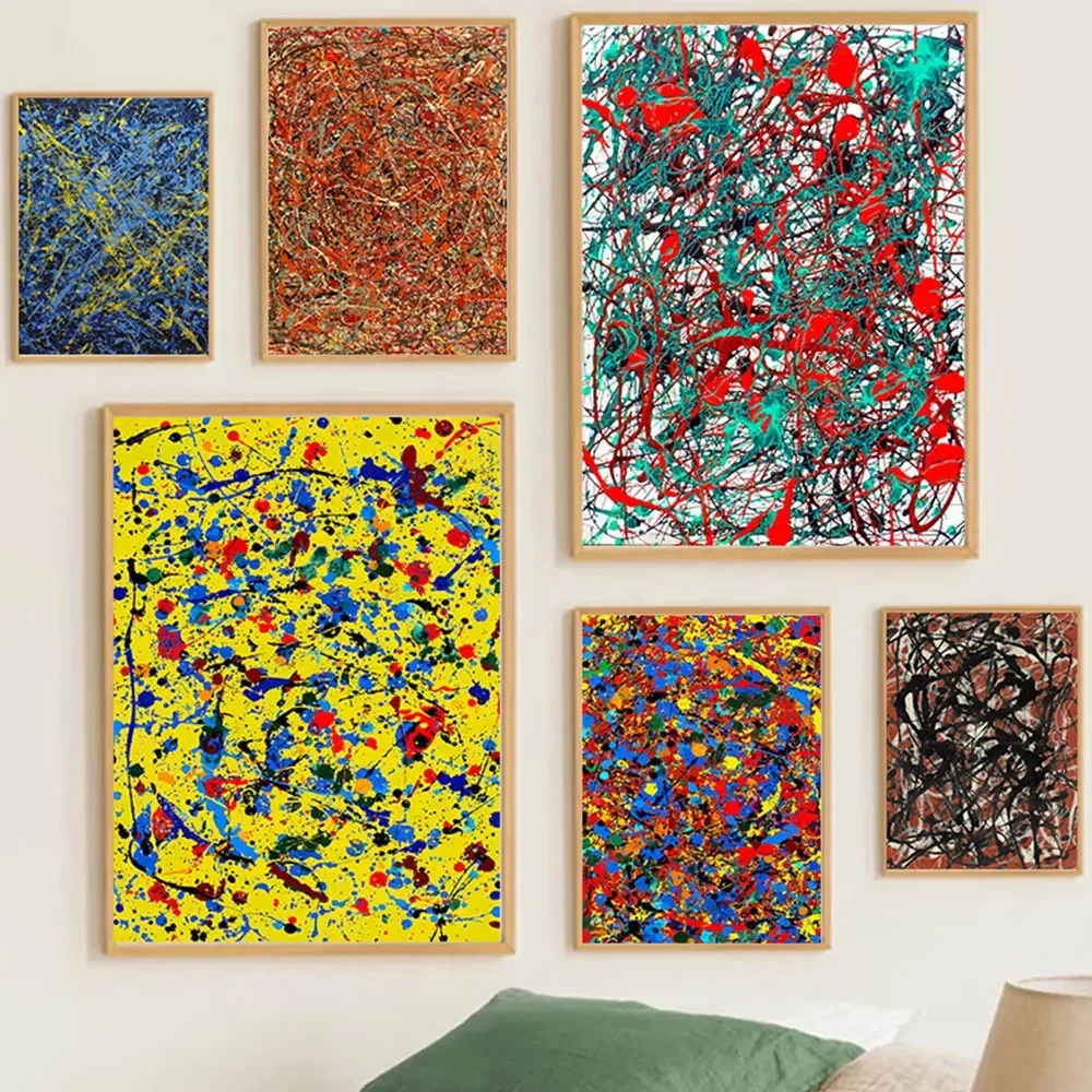 Abstract Jackson Pollock Famous Artwork Posters and Print Graffiti Canvas Painting Wall Art Pictures For Living Room Home Decor