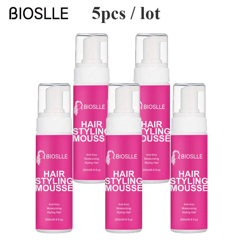 

5PCS BIOSLLE 200ml Strong Hold Anti-frizz Hair Styling Foam Curly Mousse