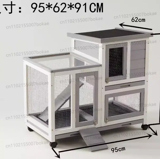 Wood Gray Pet House Rabbit Hutch Bunny Rabbit Cage Commercial Farming