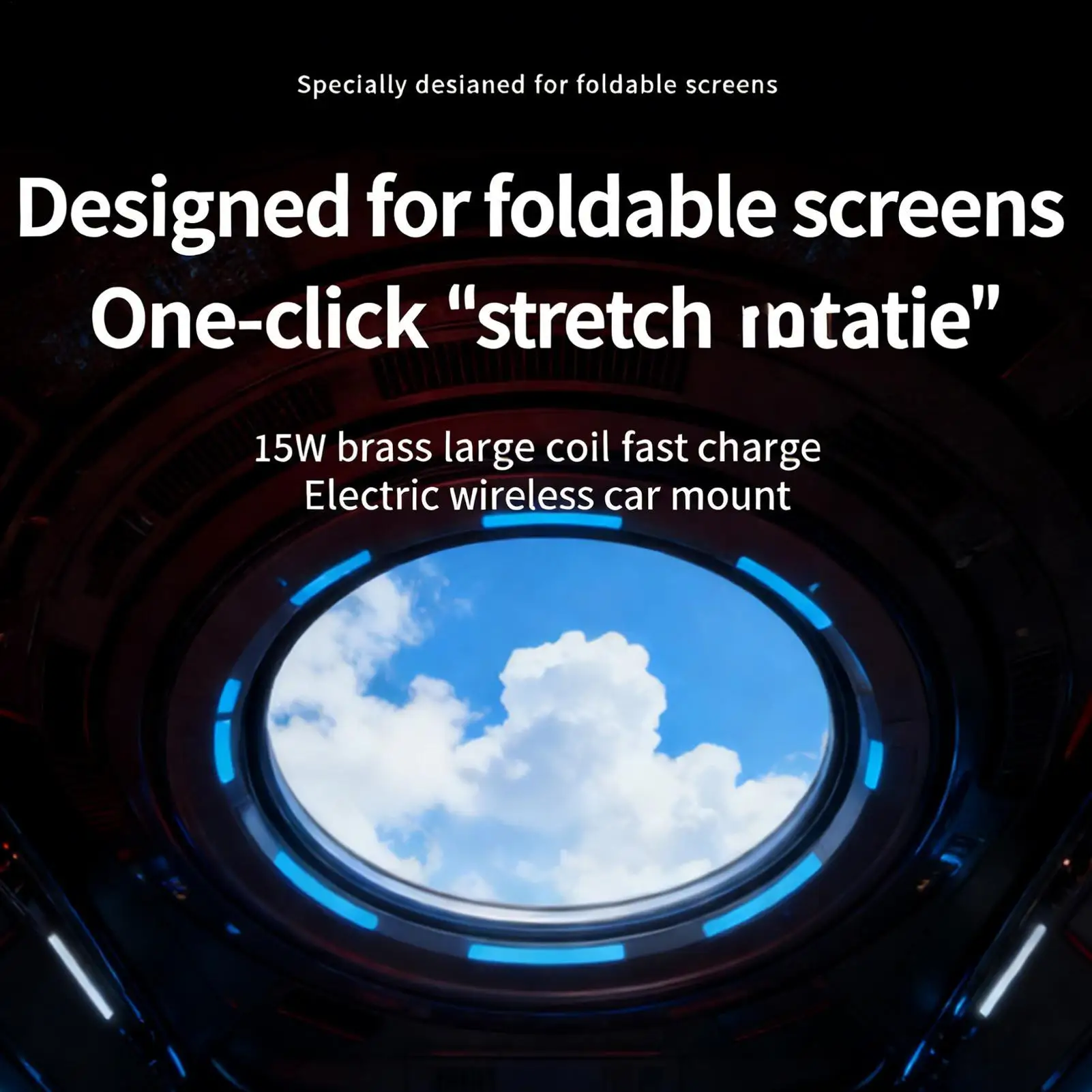 

Car Charger Phone Holder Fast Charging Base 90-degree Rotatable Folding Screen Car Phone Mount For Road Trips Sedans SUVs RVs