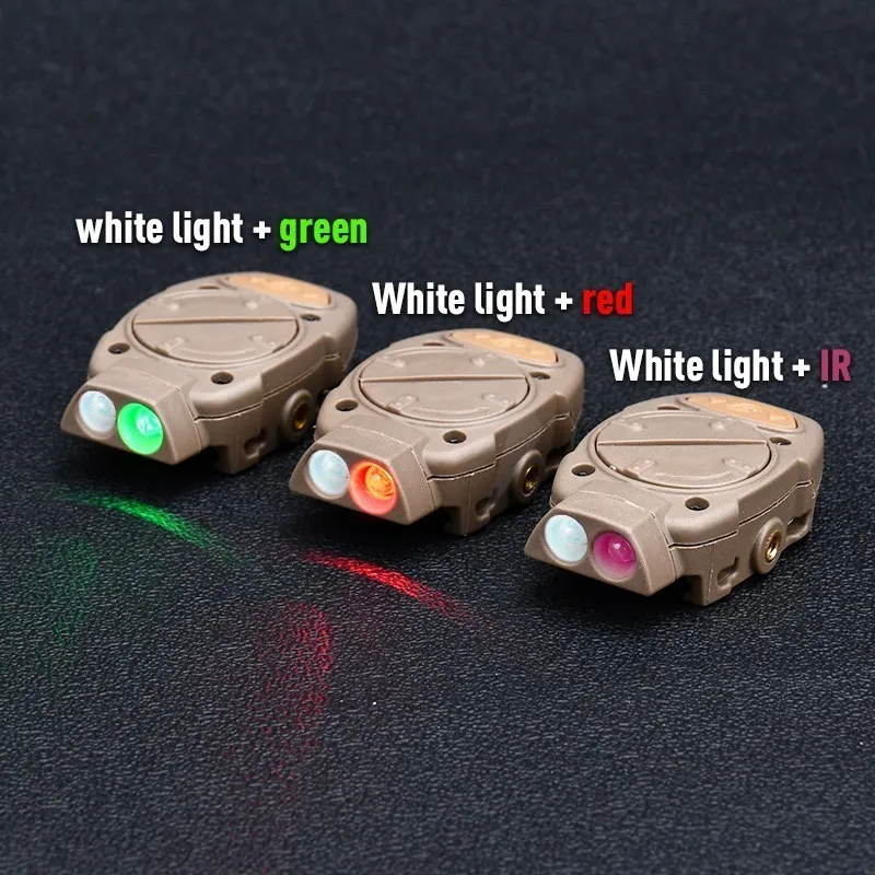 WADSN Mini Helmet Light Tactical White Green Red IR Signal Flashlight Outdoor Wargame Military Survival Lights Fit 20mm Rails